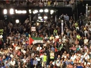 Palestinian and Soviet flags outnumbered US flags at the DNC