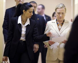 She's with her: Huma Abedin has been at her side for almost 20 years - including when the would-be president was Secretary of State