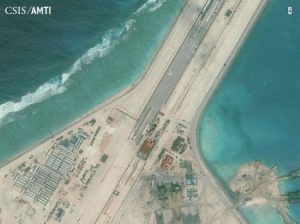 Center portion of the Subi Reef runway, shown in this Center for Strategic and International Studies (CSIS) Asia Maritime Transparency Initiative