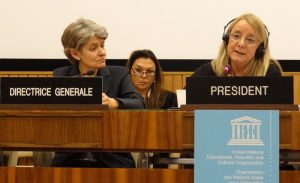 UNESCO Director General Irina Bokova (left) received death threats after announcing her opposition to a jihadist resolution