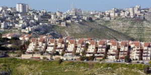 The Israeli city of Maale Adumim against the Arab village of Al-Eizariya. Ma’ale Adumim, which is located near Jerusalem, boasts a population of at least 40,000 residents