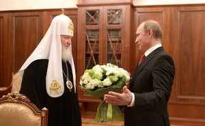 Russian President Vladimir Putin meets with Patriarch Kirill of the Russian Orthodox Church, May 24, 2015