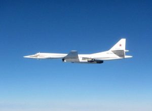 This image of one of the Russian bombers was tweeted by the UK Ministry of Defence today